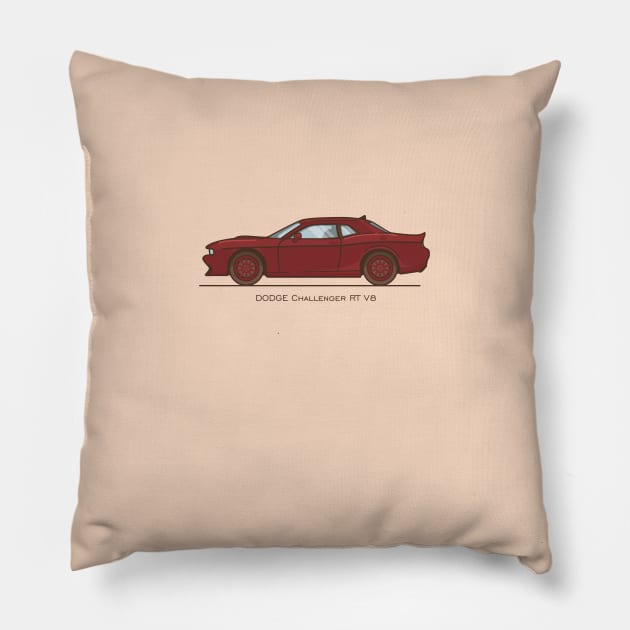 Dodge Challenger RT V8 Pillow by Illustration_art