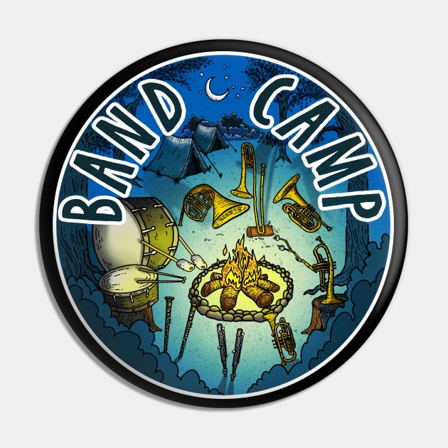 Band Camp - Camping Instruments Pin by Jitterfly