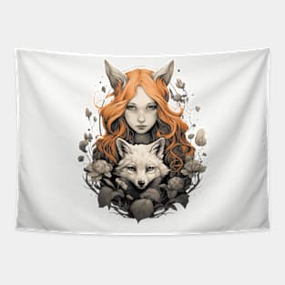 Kuzunoha White Fox Woman Folklore Tapestry