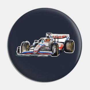 Racing Car in watercolours pattern illustration, Formula 1 watercolours Pin