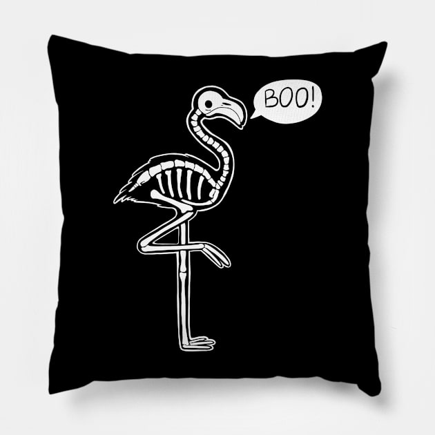 The Ghost Flamingo Pillow by Lucia Corona Design