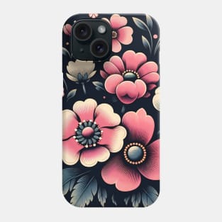 Pink Floral Illustration Phone Case