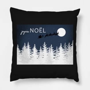 Christmas greeting card of snowy fir trees Pillow