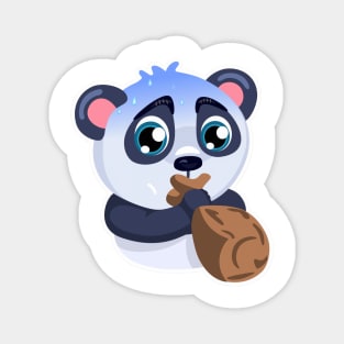 Panda blows the paper bag Magnet