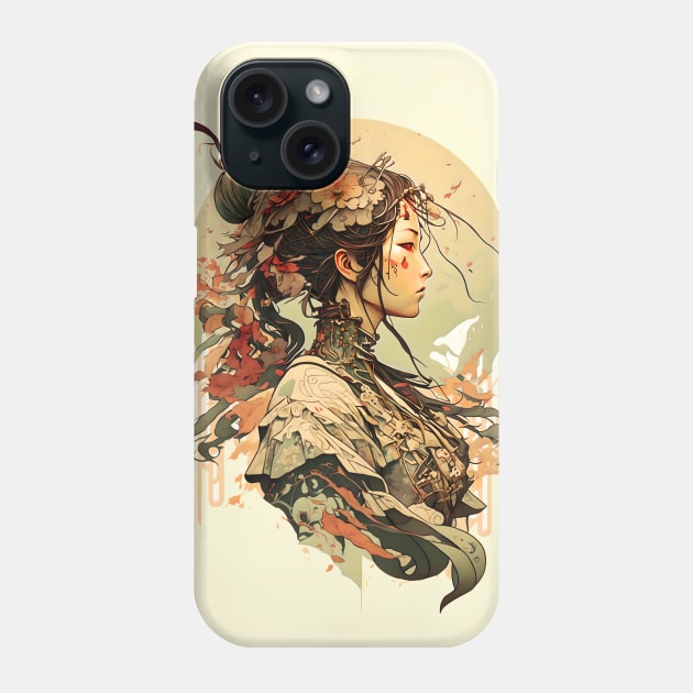 Art Nouveau Cyberpunk Traditional Japanese Fusion Phone Case by entwithanaxe