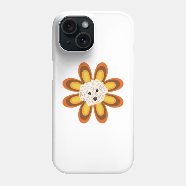 Retro Flower Maltipoo Dog Phone Case by PatternbyNOK