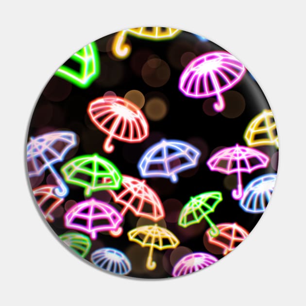 Umbrella Neon Pattern Pin by FullMoon