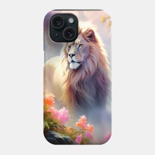 Lion in the sky double exposure wildlife forests Phone Case