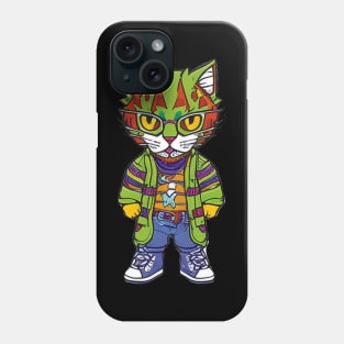 Cute Halloween Cartoon Cat Zombie Design for Spooky Fun Phone Case