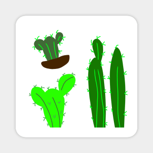 green cactus tree design art Magnet