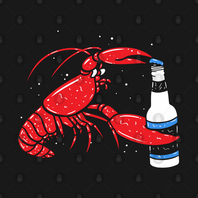 Lobster Drinking Beer by maxdax