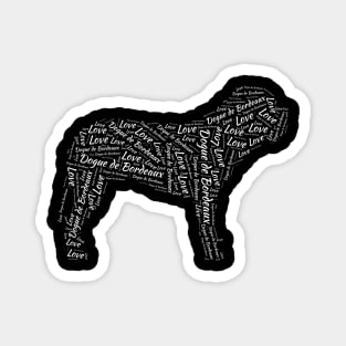 Dogue De Bordeaux Dog Silhouette Word Love Cloud Art Gift Magnet