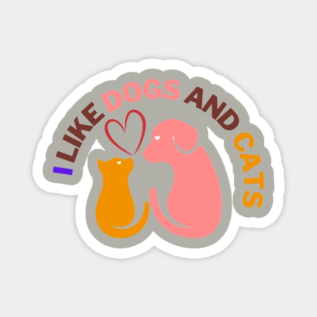 I like dogs and cats Magnet by s-ch10