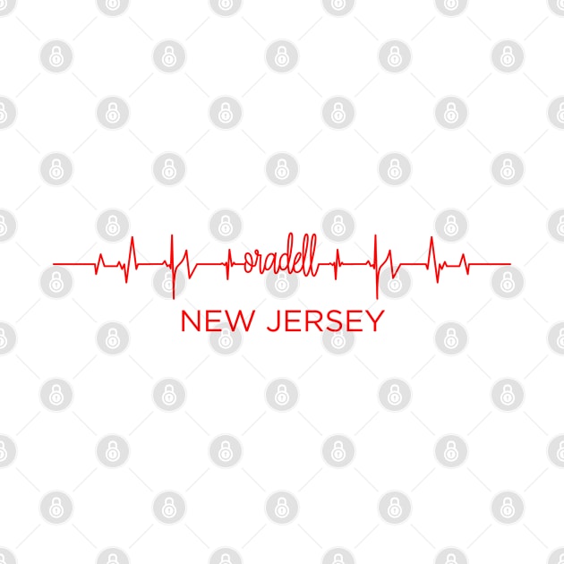 I Love Oradell New Jersey USA Heartbeat Funny T-Shirt For Men Women Custom by lorijaquelyn