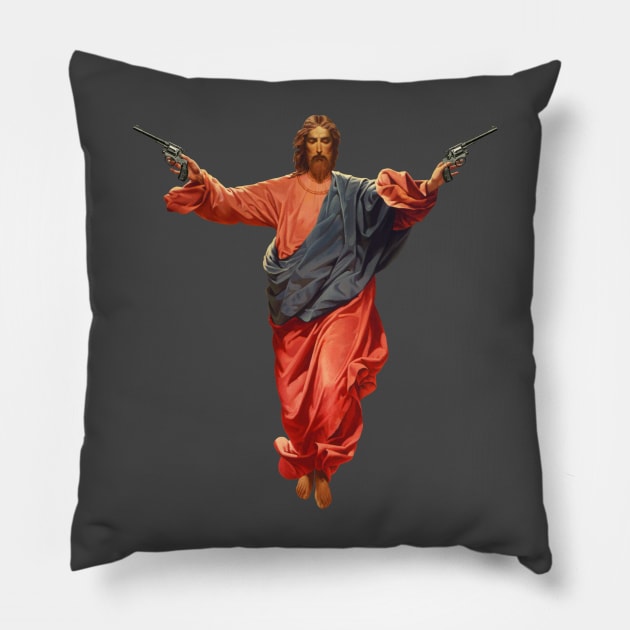 Jesus second coming Pillow by Tintorera