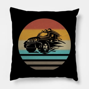 Vintage Jeep Sunset Jeeps Pillow