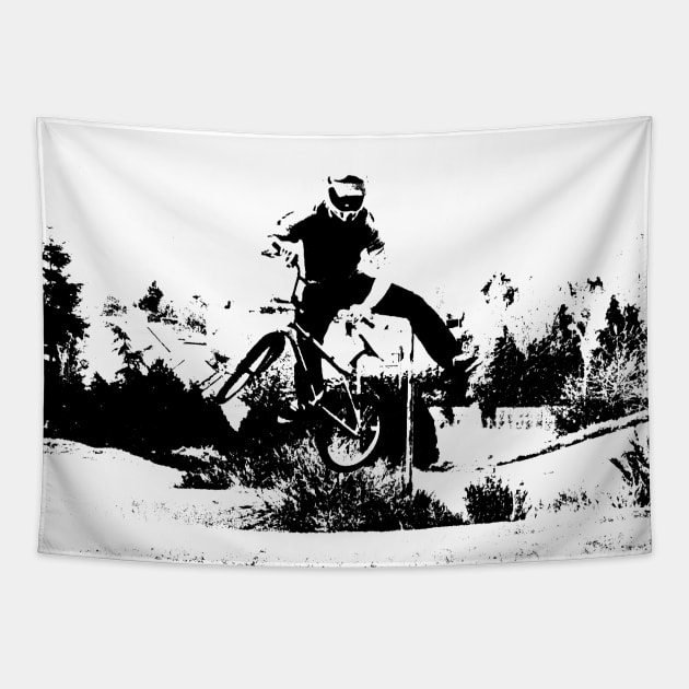 bmx bicycle motocross Tapestry by rickylabellevie