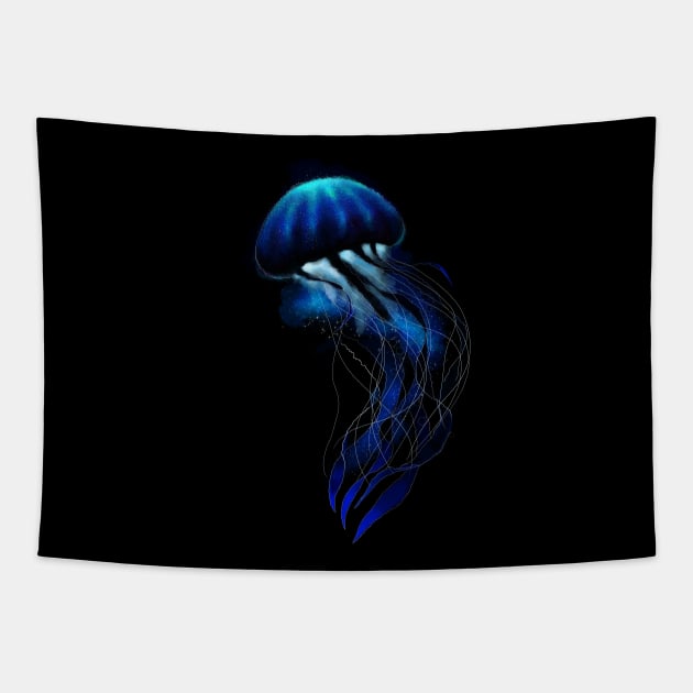 Glowing Galaxy Jelly Tapestry by YourLastHope