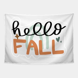 handlettering hello fall boho rainbow Tapestry