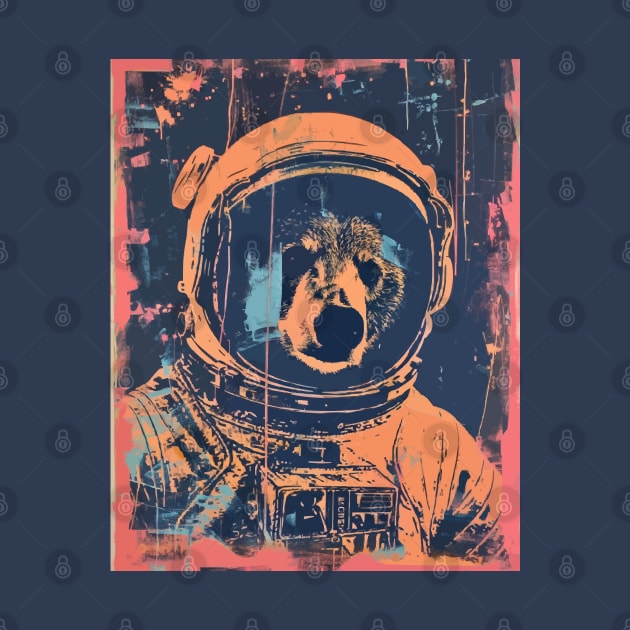 Vintage and vivid bear astronaut portrait by etherElric