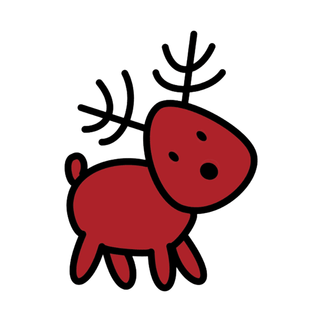 Christmas Spirit Cute Cartoon Reindeer Holiday by twizzler3b