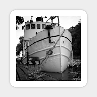 Old steamboat at the boat dock in Söderköping, Göta Canal in Sweden Magnet