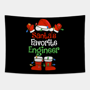 Santa's Favorite Engineer Funny Christmas Pajamas Tapestry