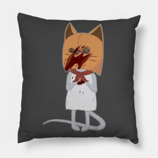 Mouse in the cat school Pillow