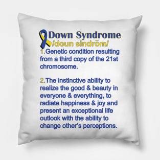 Down Syndrome Quote Definition Awareness of Joy Gifts Pillow