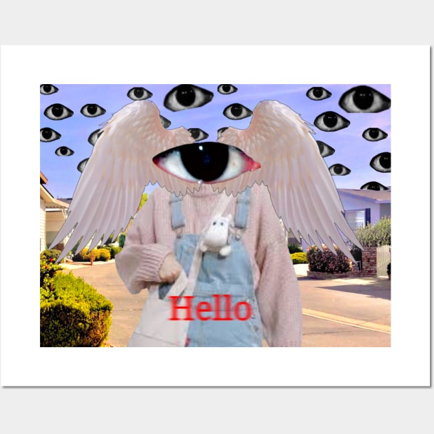 Weirdcore Eyes and clouds design - Dreamcore patter outfit - Weirdcore -  Sticker