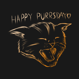 Meowing Cat On Purrsday T-Shirt