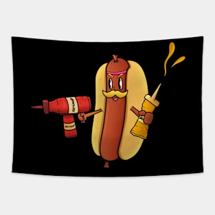 Hotdog cartoon Tapestry