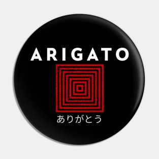 Arigato square Pin