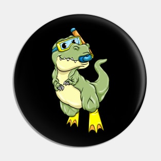 Dinosaurs at Diving with Swimming goggles Pin