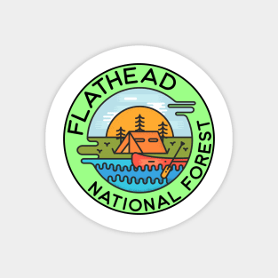 Flathead National Forest Montana Camping Canoe Magnet