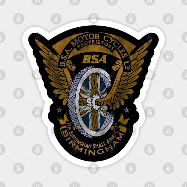 Vintage BSA Motorcycles Emblem by MotorManiac Magnet by MotorManiac