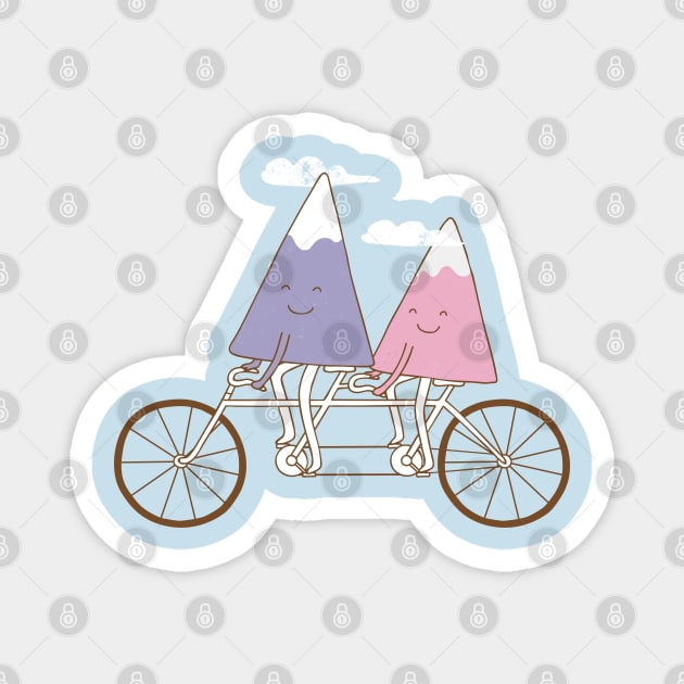 mountain biking Magnet by milkyprint