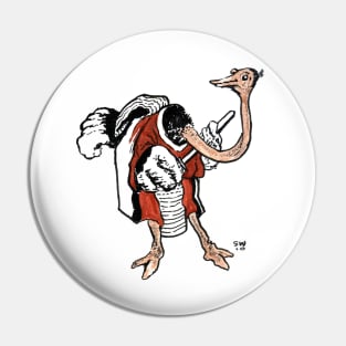 Ostrich Samurai Pin