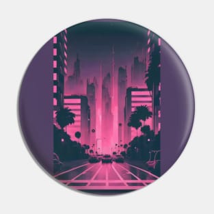 Vaporwave city aesthetic art Pin