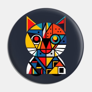 A Geometric Cat Design Pin