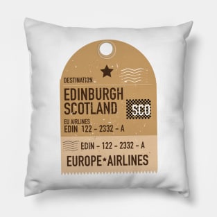 Edinburgh Scotland plane ticket Pillow