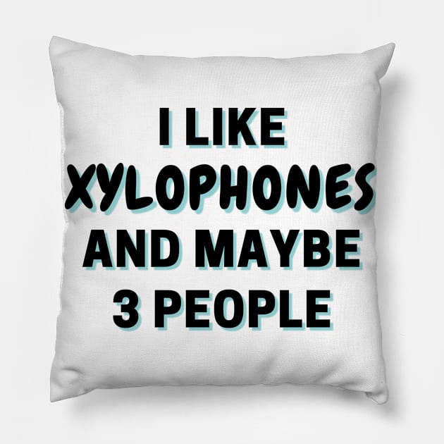 I Like Xylophones And Maybe 3 People Pillow by Word Minimalism