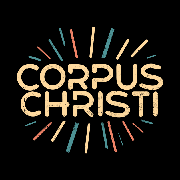 Corpus Christi Texas City Retro Design by ravensart