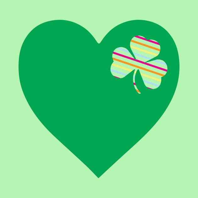 St. Patrick's Day Cute Rainbow Shamrock Heart by magentasponge