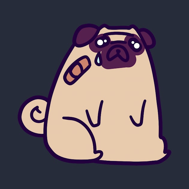 Sad Hurt Pug by saradaboru