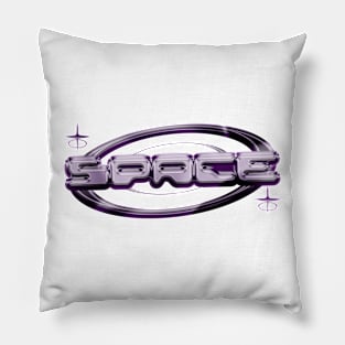 Y2K Streetwear Logo Spsce Purple Pillow