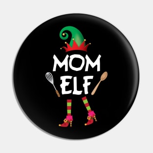 Mom Elf Funny  Family Christmas Pin