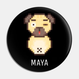 Pug Maya White Pin