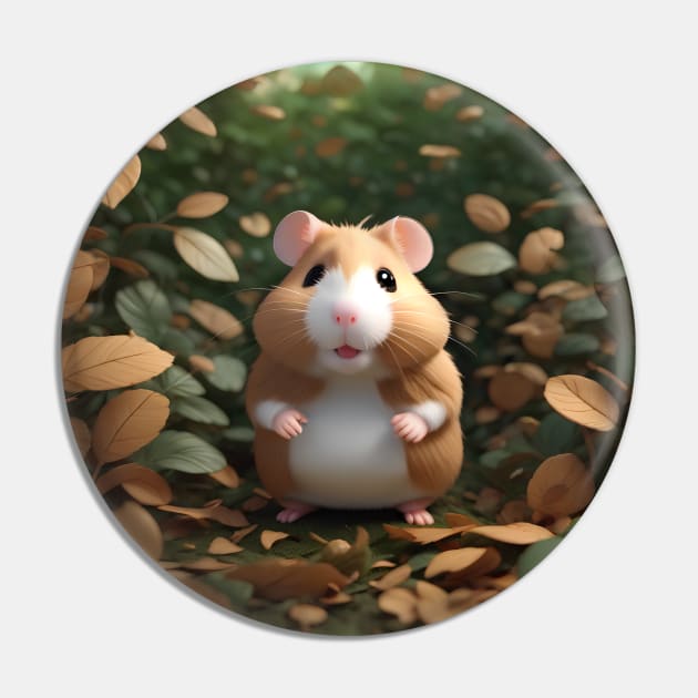 Hamster in Nature Pin by I-LAYDA