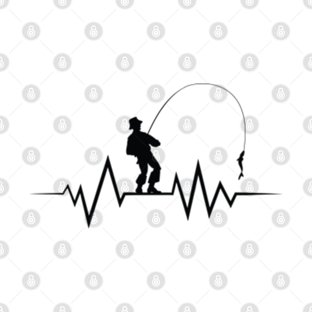 Fishing Heartbeat - Cool Beat Fisherman by RiseInspired